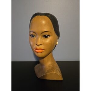 Vintage‎ Edith Pedersen EP Chalkware Polynesian Hawaiian Head Bust 1950s